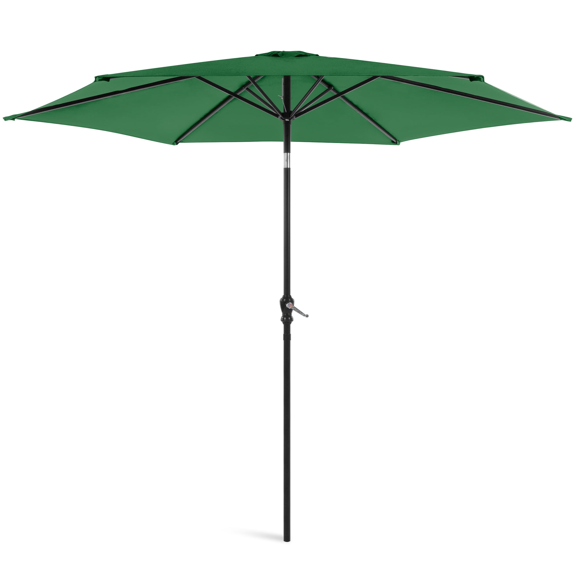 VEGOND Patio Umbrella 9FT Table Umbrella Outdoor Market Umbrella with Tilt Adjustment and Crank Lift System Green 