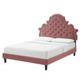 thumbnail image 1 of Tufted Platform Bed Frame, Full Size, Velvet, Pink, Modern Contemporary Urban Design, Bedroom Master Guest Suite, 1 of 10