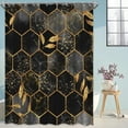 thumbnail image 6 of Luxury Black Marble Shower Curtain Abstract Gold Leaves Geometric Bathroom Shower Curtain Fabric Bathroom Decorative Bath Curtian, 6 of 6