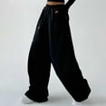 thumbnail image 6 of Women's Style Solid Sport Pants High Waist Straigh Leg Loose Casual Sweatpants Workwear Wide Leg Pants, 6 of 6