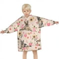 thumbnail image 3 of German Shepherd Dog and Flower Blanket Hoodies for Kids 6-13YR Oversize Wearable Blanket Hoodies for Boys Girls Teens, 3 of 7