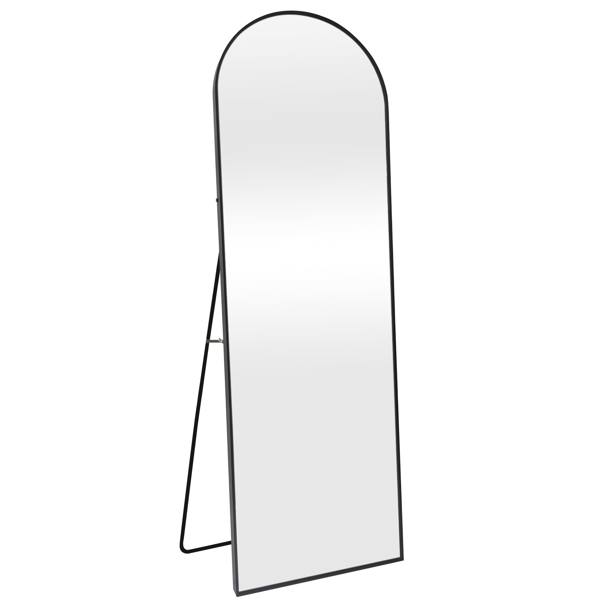 Americanflat - 18x58 Black Arched Full Length Mirror With Stand Full Body Mirror for Bedroom Living Room Bathroom