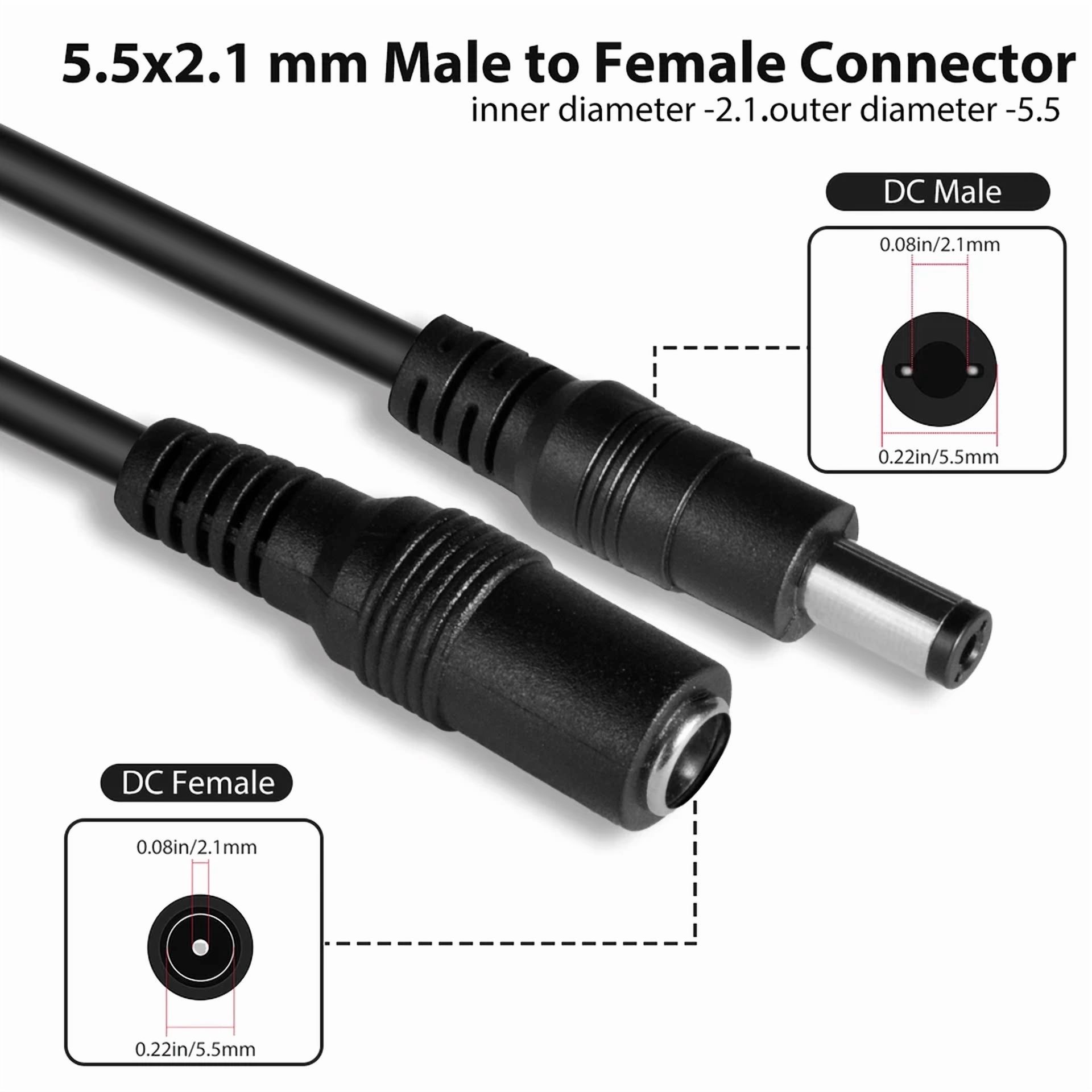 BUTTERFLY- 33Ft Dc Power Extension Cable Extension Cord 2.1Mm*5.5Mm For Cctv Camera Nvr