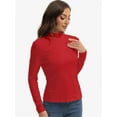 thumbnail image 3 of T-Shirt Women Long Sleeve Mock Neck Slim Fit Tops Base Layer Soft Lightweight Stretch Undershirts, 3 of 6