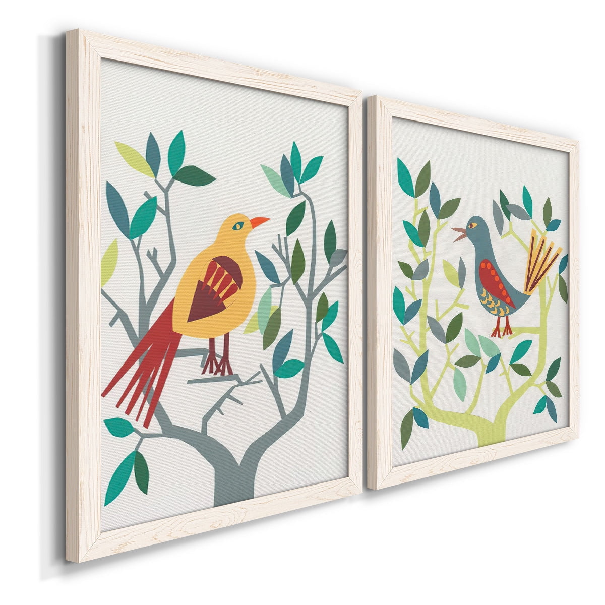 Whitty Bird III - Premium Framed Canvas 2 Piece Set - Ready to Hang