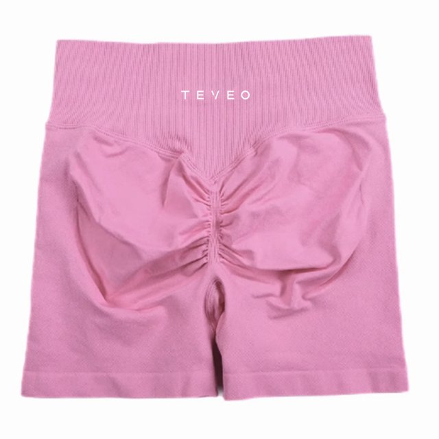 Women's Quick-Dry Slim Fit Mid-Rise Yoga Shorts in Peach, Nylon Spandex Blend