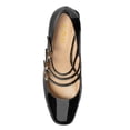 thumbnail image 3 of YDN Women Lovely Triple Straps Buckle Mary Janes Mid Chunky Heel Slip On Pumps Daily Wear Party Shoes Size 7 Black, 3 of 4