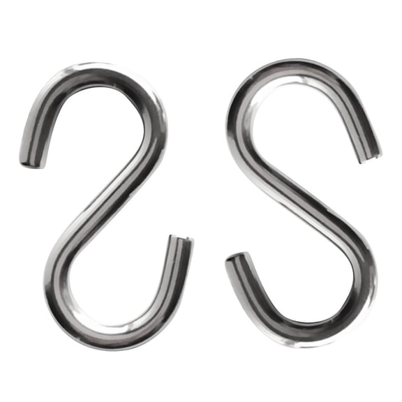 60mm x 6mm (2 Pack), Heavy Duty Kitchen Hooks, d Hooks Hangers Closet Hooks for Hanging and Pans, Kitchenware Bags, Towels,