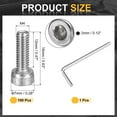 thumbnail image 2 of 100Pcs Socket Head Cap Screws, M4x12mm 304 Stainless Steel Bolt with Hex Wrench, 2 of 6