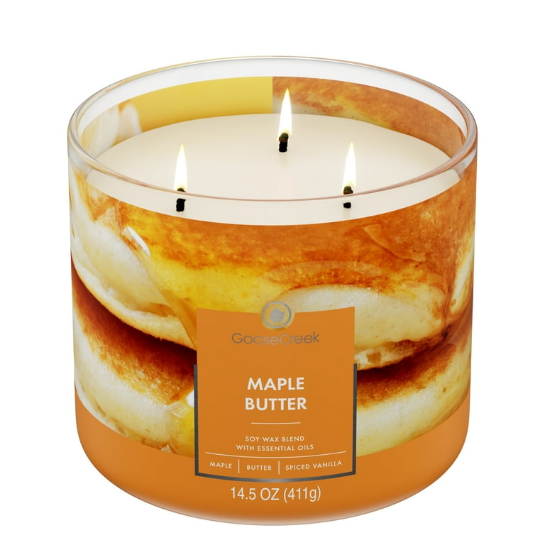 Goose Creek 3-Wick Maple Butter Scented Jar Candle, 14.5oz
