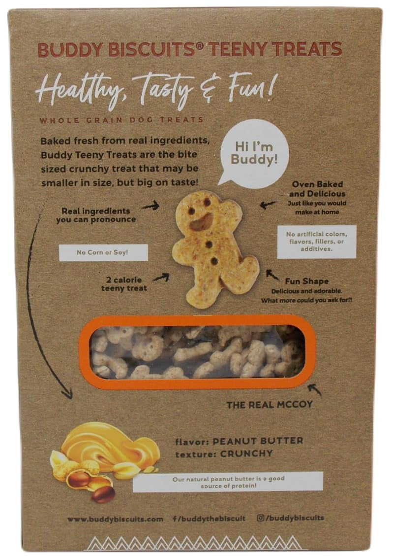 Teeny Treats Crunchy Dog Cookies (1) Each: Bacon & Cheese, Roasted Chicken, Peanut Butter (8 Ounces) MerlinsMart Zine | Rope Toy | Buddy Biscuits