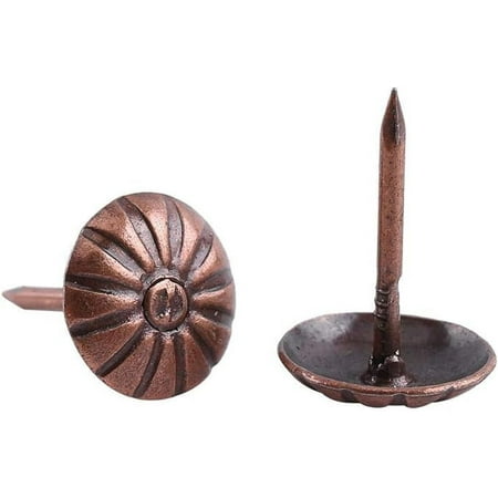 

100pcs Vintage Upholstery Nails Furniture Nails Pins Assortment Kit Sofa Shoe Door Decorative Stud Antique Upholstery Tacks Bronze Metal Tags Tacks (11 * 16mm)