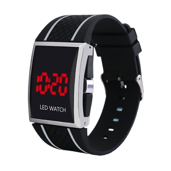 Qarigey Reloj electrónico para hombres Reloj de digital moderno y funcional Relojes línea en blanco y negro