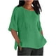 thumbnail image 2 of mfyjkho Tops Casuales Para Mujer, Blusa Holgada De Cuello Redondo De Color Liso Para Mujer, Camisa Informal De Media Manga Para El Trabajo, Túnica Tops Para Hacer Ejercicio Para Mujer Xl, 2 of 4