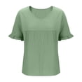 thumbnail image 5 of Mittory Womens Tops Casual V Neck Ruffle Sleeve T Shirts Babydoll Loose Fit Peplum Tops, 5 of 7