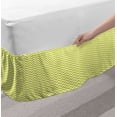 thumbnail image 2 of Chevron Bed Skirt, Repeating Abstract Geometrical Modern Pattern with Zigzag Waves Print, Elastic Bedskirt Dust Ruffle Wrap Around for Bedding Decor, 4 Sizes, Yellow Green and White, by Ambesonne, 2 of 2