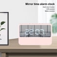 thumbnail image 2 of Monstrate Digital Alarm Clock LED Sleeping Bedroom Indoor Living Mirror Household Glass Clocks Snooze Table Desktop Room Time Decoración del hogar Rosado, 2 of 6