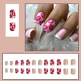 thumbnail image 2 of 24 Pcs Valentines Press on Nails Medium Square French Tip Fake Nails with Red Lips Designs Light Pink Full Cover False Nails Stick on Nails for Women Girls Valentines Nails Style 13 0.04 Fl Oz, 2 of 4