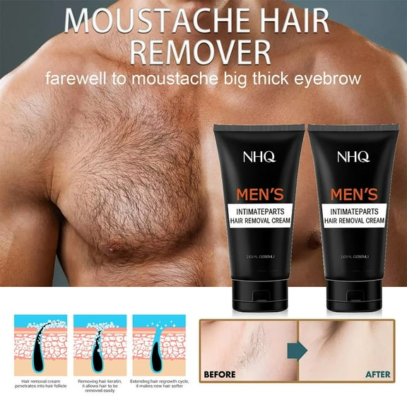 Fankiway Hair Removal Cream, Public And Private Hair Removal Cream For Men - Hair Remover For Men - Easy Effective Depilatory Cream For Manscaping Unwanted Coarse Male Hair