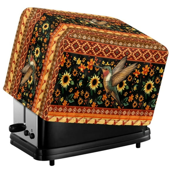 Xoenoiee Hummingbird Sunflower Aztec American Tribal Print 2 Slice Toaster Covers Dust Protection Bread Maker Covers Washable Toaster Oven Cloth Cover Small Appliance Cover Kitchen Accessories, S