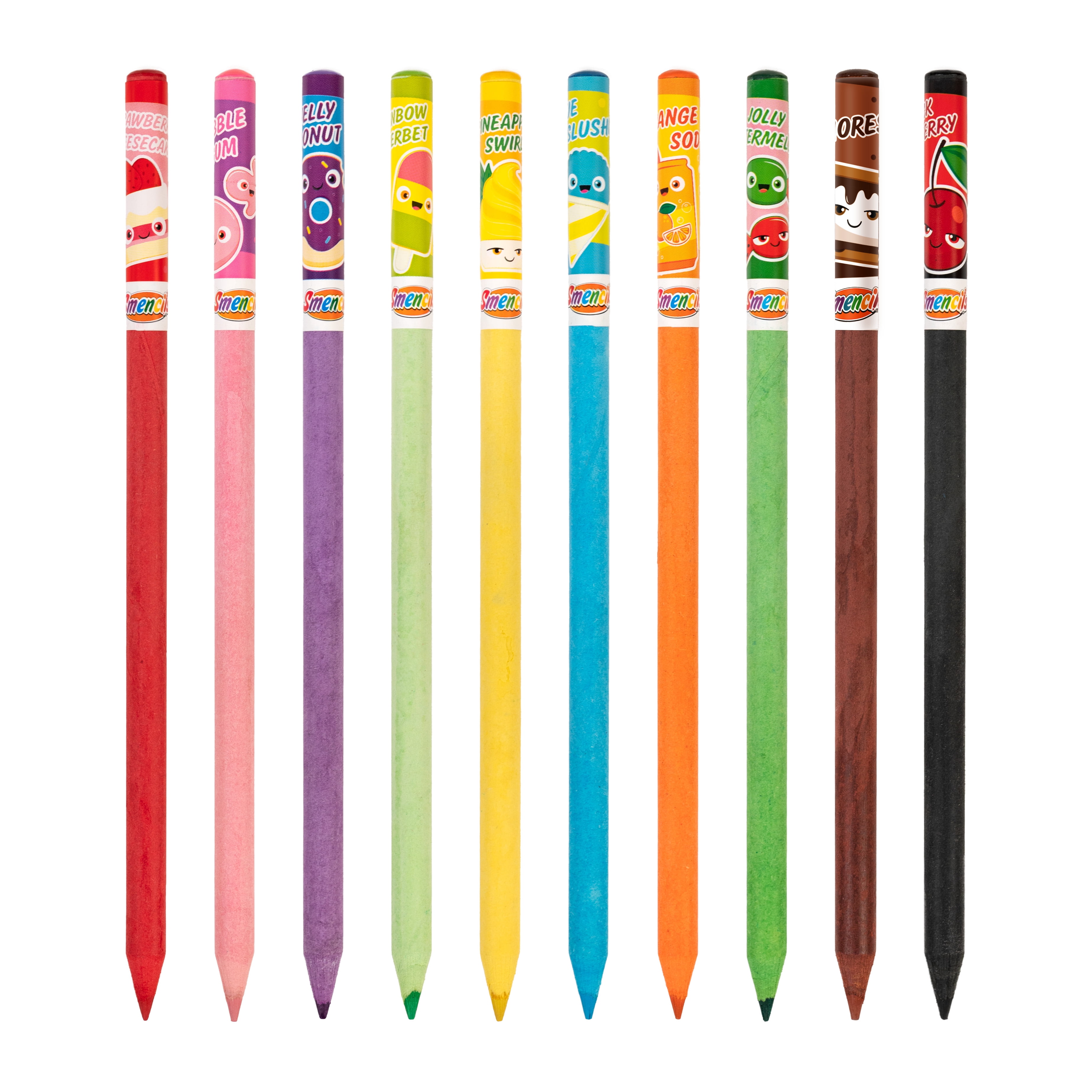 Colored Smencils - Gourmet Scented Colored Pencils made from Recycled Newspapers, 10 Count, Gifts for Kids, School Supplies, Classroom Rewards