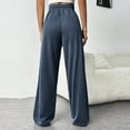 thumbnail image 4 of Lenpel Women's Wide Leg Sweatpants Loose Elastic High Waisted Drawstring Casual Active Trousers Comfy Lounge Pants, 4 of 7