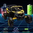 thumbnail image 4 of Lumiparty 2 Seater Ride on UTV Car, 24V Electric Vehicle, Electric Off-Road UTV Car w/Remote Control, 2 * 200W Motor, Spring Suspension, Music, Yellow, 4 of 7