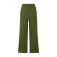 thumbnail image 6 of Bigersell Women's Shaping Bootcut Pants Full Length Pants Fashion Women Summer Casual Loose Cotton And Linen Pocket Solid Trousers Pants Ladies' Stretch Juniors Pants, 6 of 9