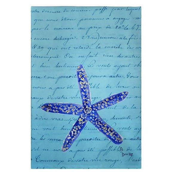 Betsy Drake GT991 20 x 20 in. Blue Starfish Guest Towel
