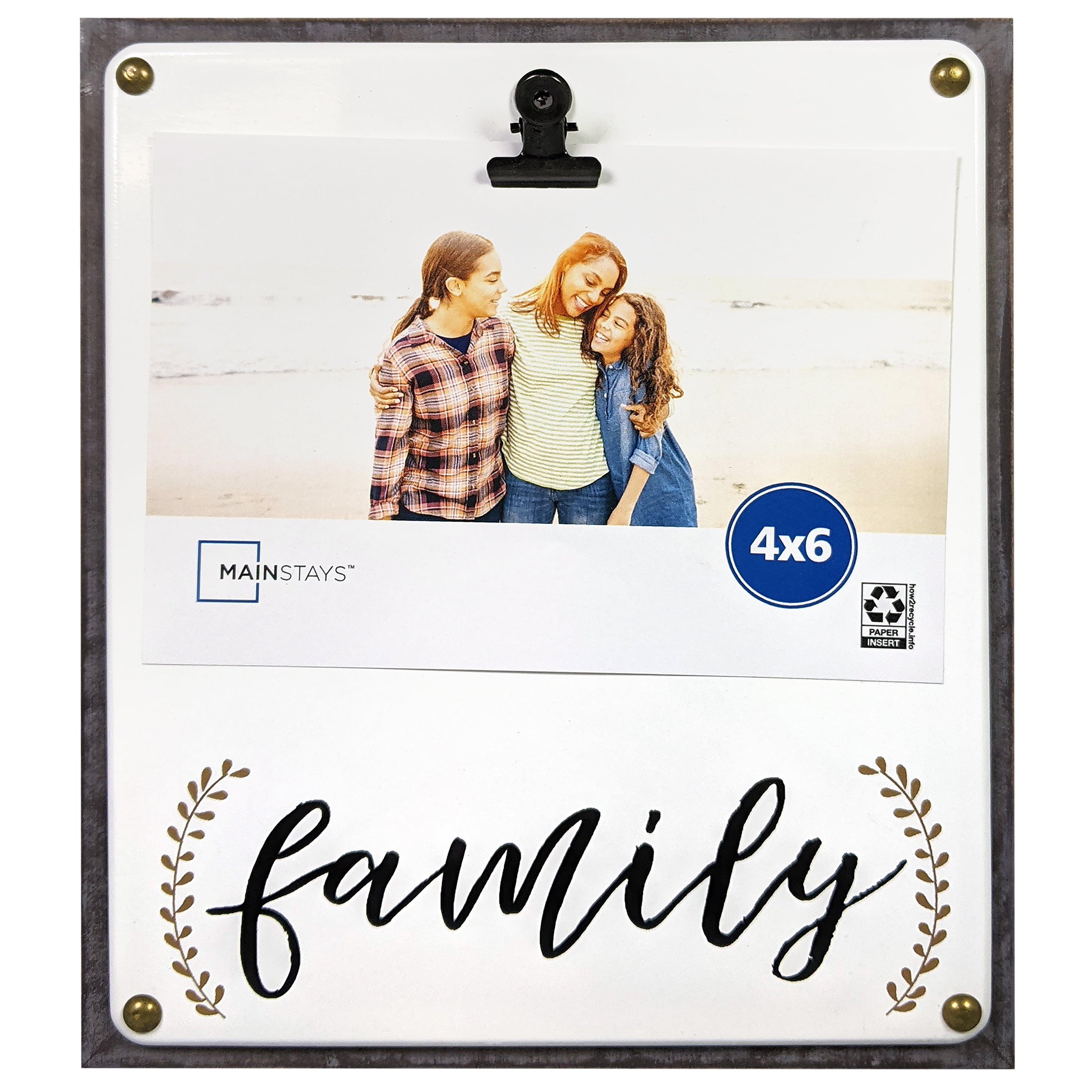 Mainstays 4x6 "Family" Sentiment Clip Tabletop Picture Frame
