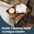 thumbnail image 4 of LEDREM Slim C‑Shaped Side Table, Slide Under Sofa & Bed, Stable Steel Frame, 26.2” Height, Compact Space-Saving Bedside Table, 4 of 6