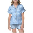 thumbnail image 1 of Ensemble de Pyjama pour Filles Manches Courtes Imprimé Pyjama Boutonné Mode pour Filles Pyjama pour Garçons Filles Mode, 1 of 5