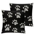 thumbnail image 2 of Acheng Pillow Covers Dog Paw Prints Black White Throw Pillow Covers Cases for Couch Sofa Bed Home Decor  2pcs White, 2 of 6
