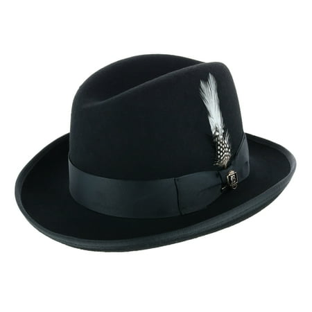 Bruno Capello Godfather Homburg Hat with Feather (Men's) | Walmart