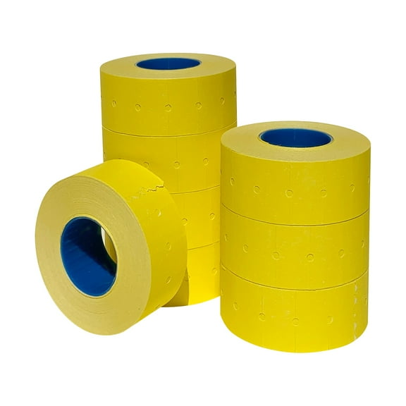 Garvey Punch-Hole Label 0.83" x 0.47" Yellow 1000 Labels/Roll 8 Rolls/Sleeve (2112-31510)