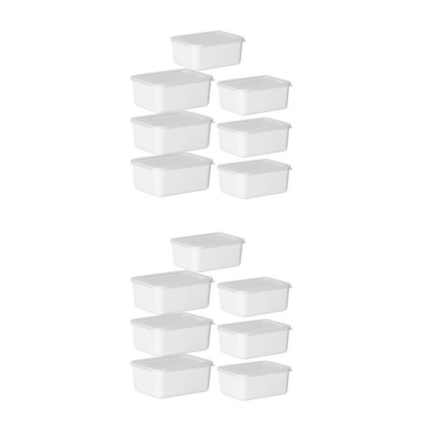 Kearding Recipiente de plástico para alimentos, transparente, fácil de localizar, sin BPA, conserva la frescura, recipientes apilables, blanco Blanco lechoso 7 piezas 2Conjunto