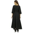 thumbnail image 7 of Bimba Flared Pom-Poms Cotton Black Kurta Anarkali Classic Dress With Scarf-16, 7 of 7