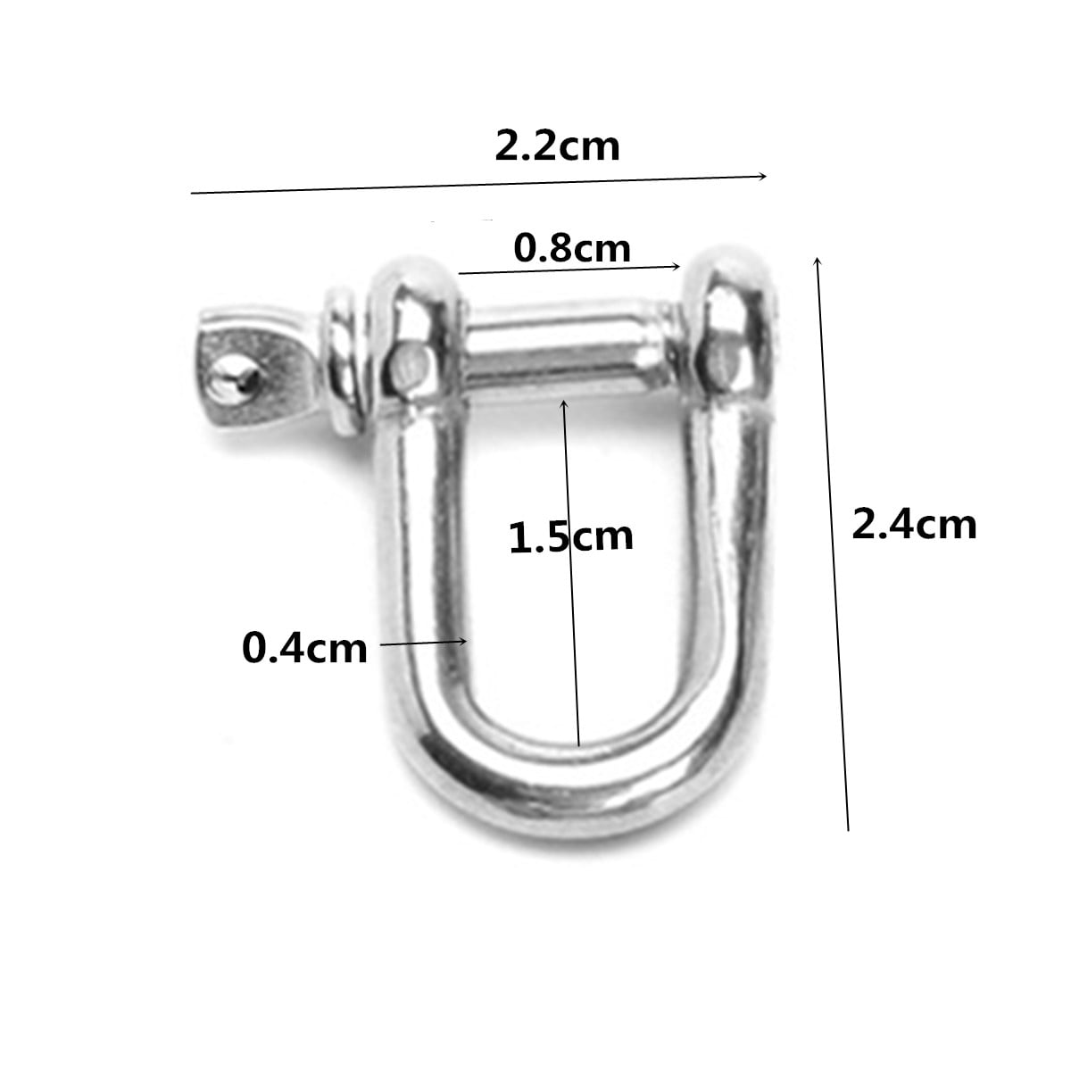 10Pcs Stainless Steel 316 D Ring Anchor Shackle Screw Pin for Paracord 