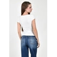 thumbnail image 3 of Blusa de escote drapeado Roman Fashion /Juvenil, 48409 (Blanco) blanco G, 3 of 5