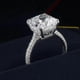thumbnail image 2 of Silver Plated Full Diamond Set Square High Carbon Diamond Ring - European And American Popular Diamond-set Square Zircon Ring, 2 of 2