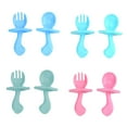 thumbnail image 3 of ORDDIART 4Set Spoon Fork Set PP Material Ergonomic Curve Lightweight Shape Baby Tableware forks for toddlers, 3 of 6