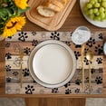 thumbnail image 4 of Brown Beige Placemats Set of 12, Rustic Farmhouse Dog Paw Vintage Placemats for Dining Table, Place Mats for Kitchen Tabletop, Waterproof Wipeable Dining Table Mats Set, 4 of 9