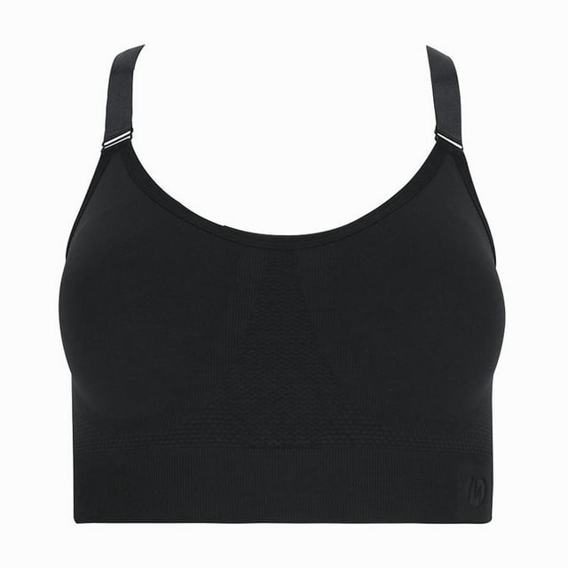 Top Deportivo Seamless Marel para Mujer, Soporte Cruzado en Espalda, Negro Talla CH