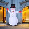 thumbnail image 1 of HOMCOM Inflatable Christmas Outdoor Lighted Yard Decoration, Waving Snowman, 8' Tall, 1 of 5