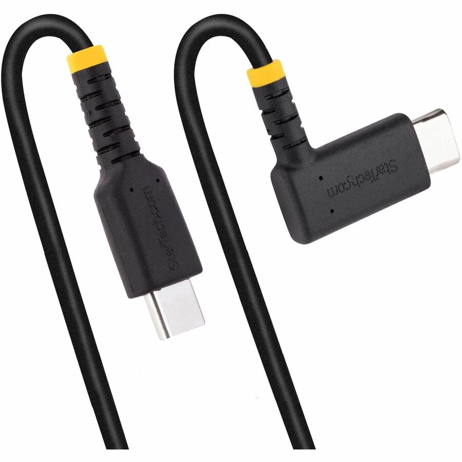 StarTech.com 6ft (2m) USB C Charging Cable Right Angle, 60W PD 3A, Heavy Duty Fast Charge USB-C Cable, Durable Rugged Aramid Fiber