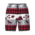 thumbnail image 4 of Lsque Mens Swim Trunks Buffalo Plaid Forest Pattern - Bathing Suit Compression Liner - Beach Swim Shorts Swimwear - (S-3XL) - Stretch Quick Dry -Small, 4 of 9