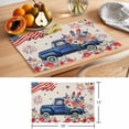 thumbnail image 6 of 4th of July Placemats Set of 8 Blue Truck American Flag Firework Flowers Place Mats Indoor Wipeable Table Mats Washable Cloth Dining Table Placemats for Kitchen Holiday Party Home Decor 13x19 Inch, 6 of 9