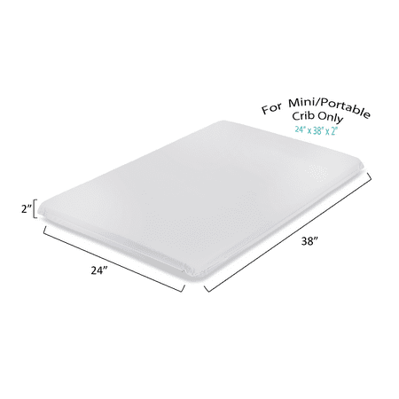 LA Baby 2” Waterproof Mini/Portable Crib Mattress Pad – Non Full Size ...