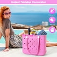 thumbnail image 6 of Tray Topper with Cup Holder for Bogg Bag Medium Tote - Phone Holder & Drink Holder Fits for Stanley 40oz - Beach Bag Top Organizer Storage Lid (Pink), 6 of 6