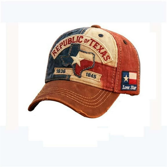 WKSCLPAI Republic of Texas Vintage Baseball Cap 1836-1845 Lone Star State Commemorating Hat Heritage Pride Unisex Adjustable Baseball Hats